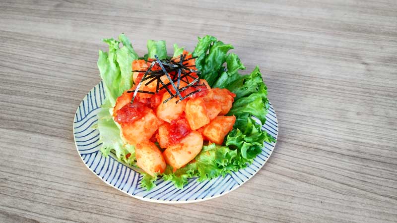 チャンジャのピリ辛ポテトサラダの完成イメージ