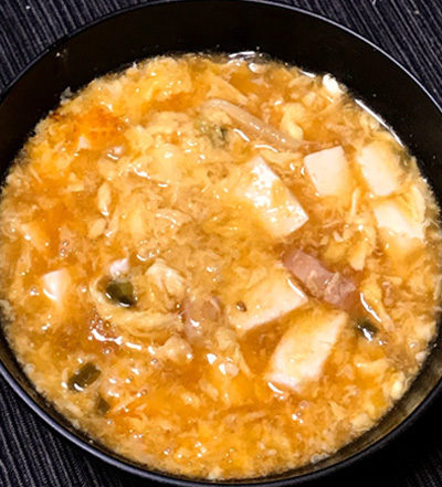 簡単サンラータンスープの完成イメージ