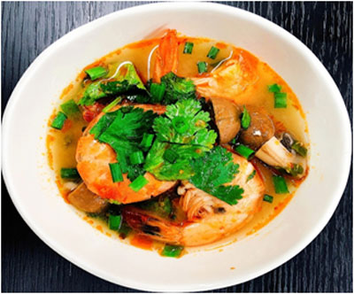 簡単トムヤムクンスープの完成イメージ