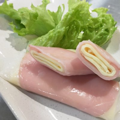 ライスペーパーハムチーズロール