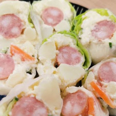 ライスペーパーウインナーポテサラ巻き